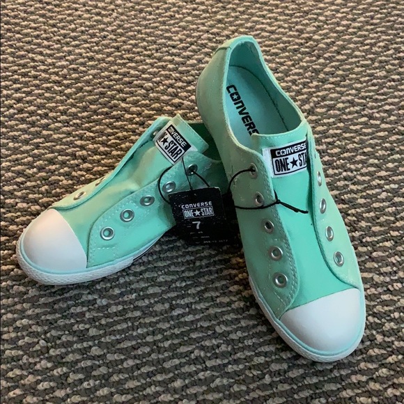 green slip on converse